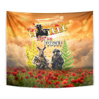 Australia And New Zealand ANZAC Day Tapestry Kangaroo And Kiwi Bird Soldiers Lest We Forget