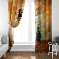 Australia And New Zealand ANZAC Day Window Curtain Kangaroo And Kiwi Bird Soldiers Lest We Forget