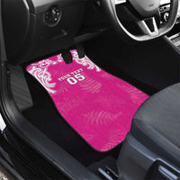 New Zealand Fern Women Rugby Custom Car Mats Pink Maori Pattern