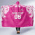 New Zealand Fern Women Rugby Custom Hooded Blanket Pink Maori Pattern