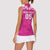 New Zealand Fern Women Rugby Custom Women Sleeveless Polo Shirt Pink Maori Pattern