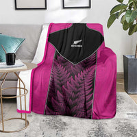 New Zealand Fern Rugby Blanket Pink Maori Pattern