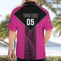 New Zealand Fern Rugby Custom Hawaiian Shirt Pink Maori Pattern
