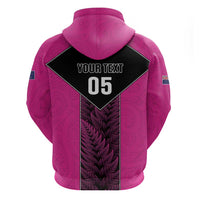 New Zealand Fern Rugby Custom Hoodie Pink Maori Pattern