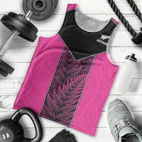 New Zealand Fern Rugby Custom Men Tank Top Pink Maori Pattern