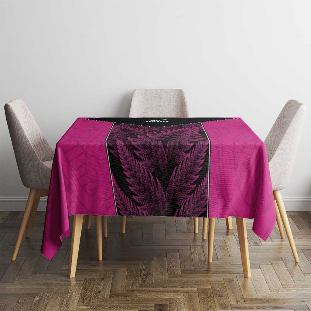 New Zealand Fern Rugby Tablecloth Pink Maori Pattern