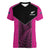 New Zealand Fern Rugby Custom Women V-Neck T-Shirt Pink Maori Pattern