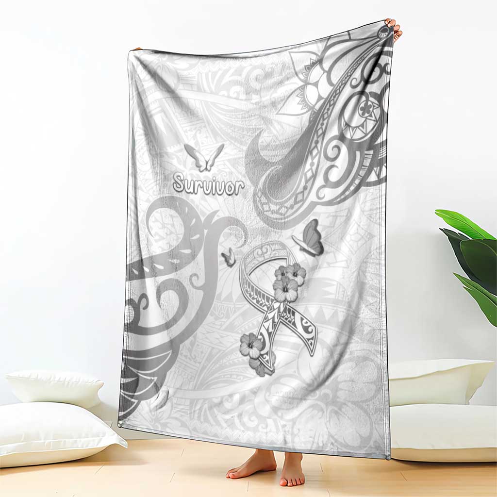 Brain Cancer Awareness Blanket Ribbon Polynesian Pattern LT05 - Polynesian Pride