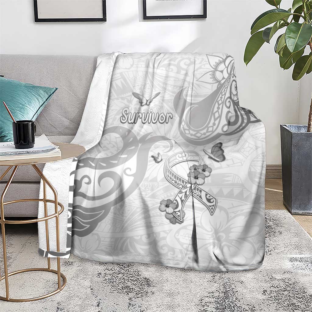 Brain Cancer Awareness Blanket Ribbon Polynesian Pattern LT05 - Polynesian Pride