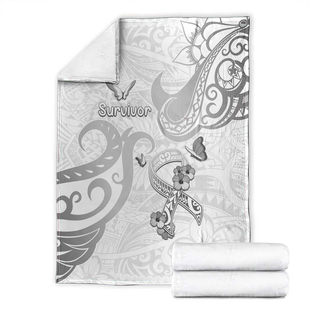 Brain Cancer Awareness Blanket Ribbon Polynesian Pattern LT05 - Polynesian Pride