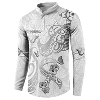 Personalised Brain Cancer Awareness Button Sweatshirt Ribbon Polynesian Pattern LT05 - Polynesian Pride