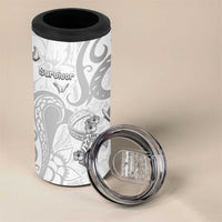 Personalised Brain Cancer Awareness 4 in 1 Can Cooler Tumbler Ribbon Polynesian Pattern LT05 - Polynesian Pride