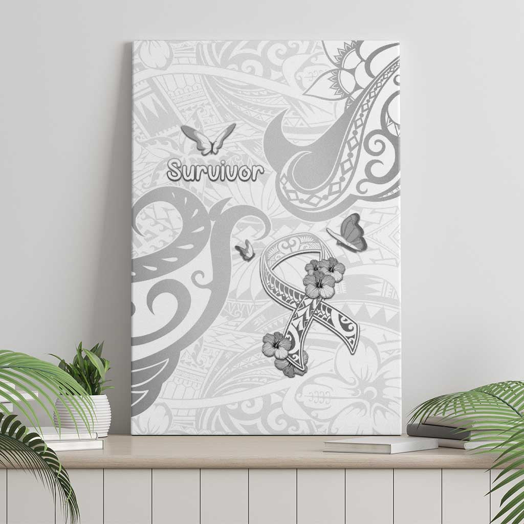 Brain Cancer Awareness Canvas Wall Art Ribbon Polynesian Pattern LT05 - Polynesian Pride