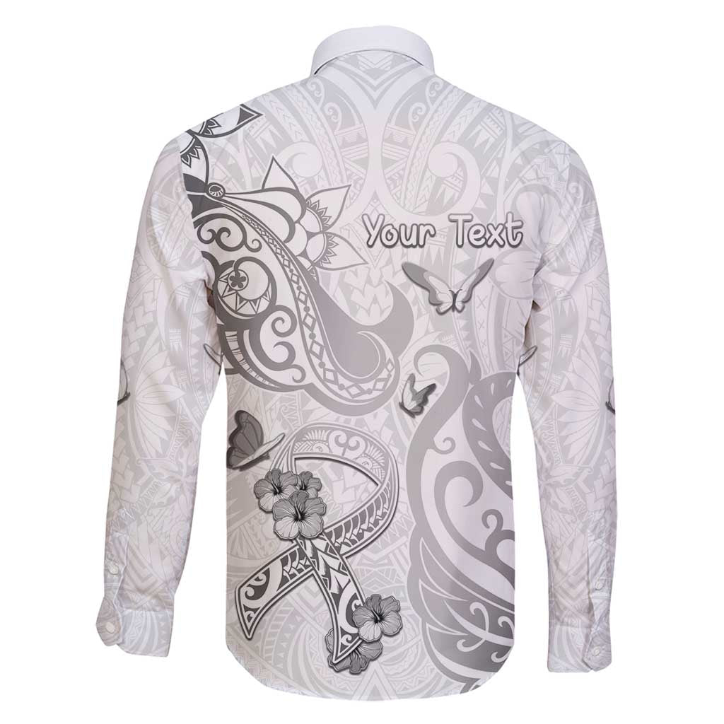 Personalised Brain Cancer Awareness Family Matching Mermaid Dress and Hawaiian Shirt Ribbon Polynesian Pattern