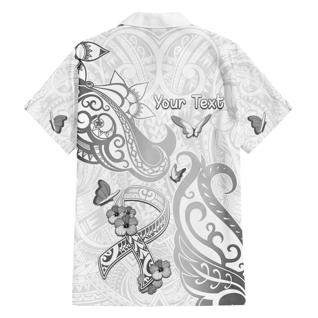 Personalised Brain Cancer Awareness Family Matching Summer Maxi Dress and Hawaiian Shirt Ribbon Polynesian Pattern