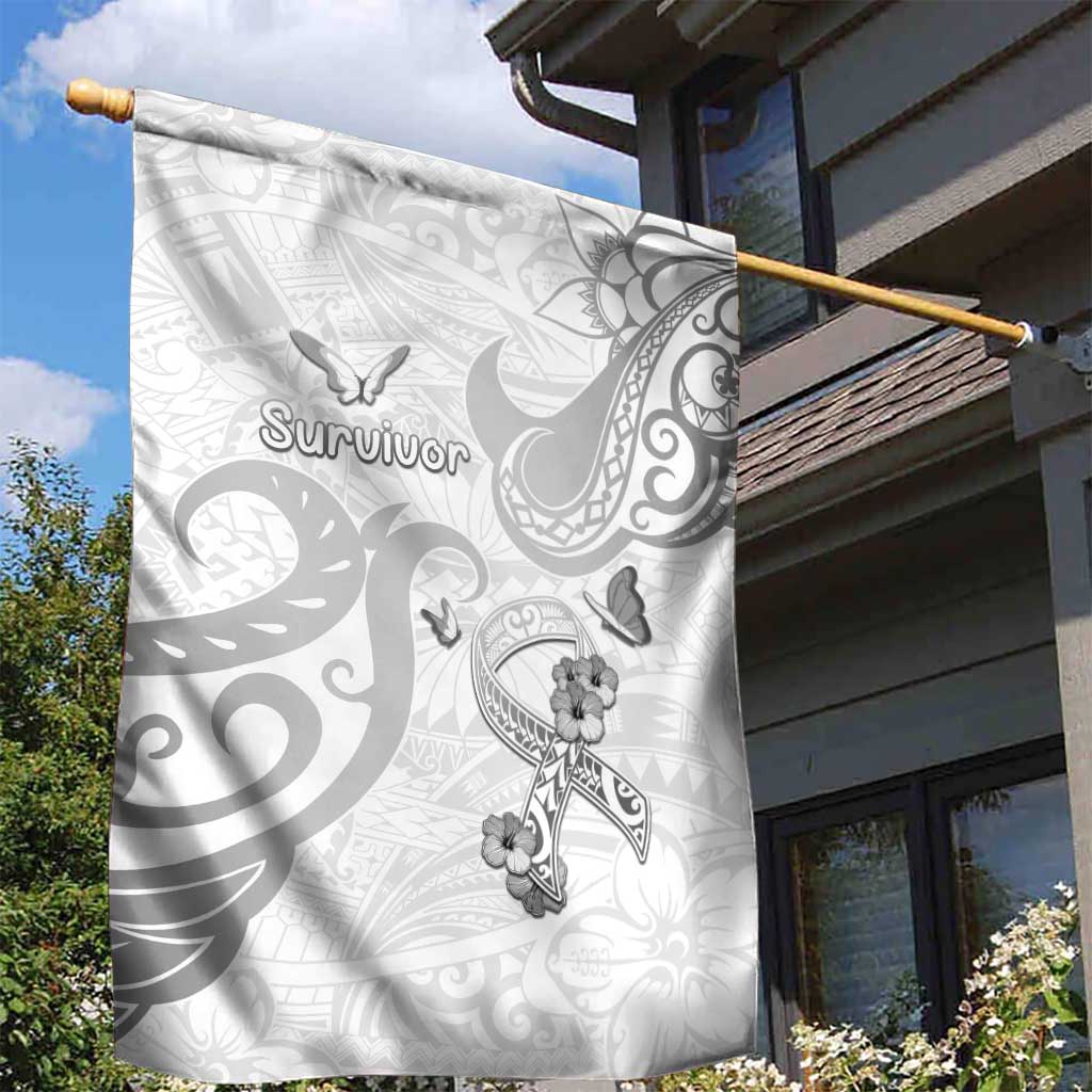 Brain Cancer Awareness Garden Flag Ribbon Polynesian Pattern LT05 - Polynesian Pride