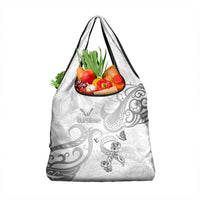 Brain Cancer Awareness Grocery Bag Ribbon Polynesian Pattern