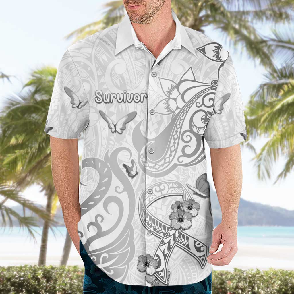 Personalised Brain Cancer Awareness Hawaiian Shirt Ribbon Polynesian Pattern LT05 - Polynesian Pride