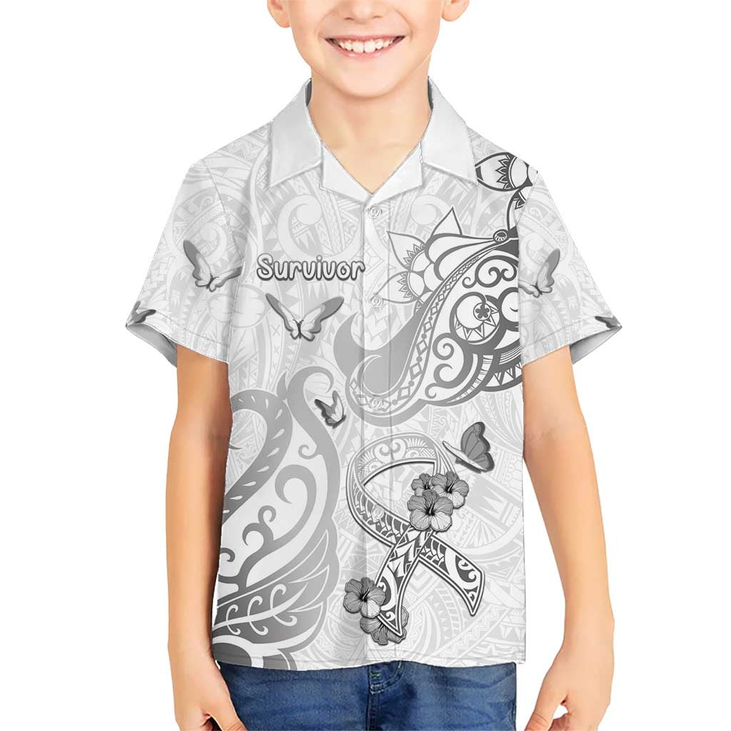 Personalised Brain Cancer Awareness Hawaiian Shirt Ribbon Polynesian Pattern LT05 - Polynesian Pride