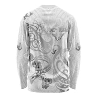 Personalised Brain Cancer Awareness Long Sleeve Shirt Ribbon Polynesian Pattern LT05 - Polynesian Pride