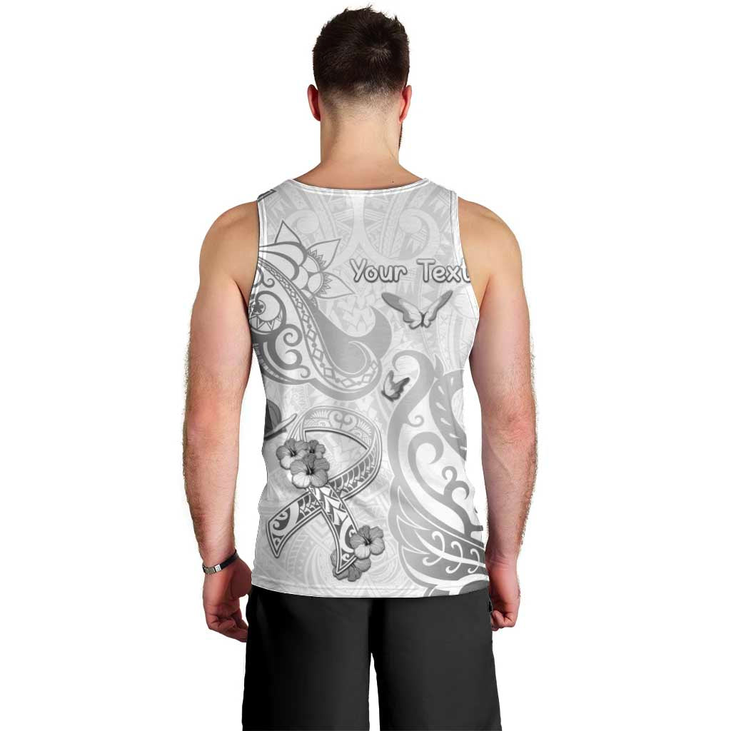 Personalised Brain Cancer Awareness Men Tank Top Ribbon Polynesian Pattern LT05 - Polynesian Pride