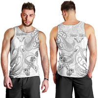Personalised Brain Cancer Awareness Men Tank Top Ribbon Polynesian Pattern LT05 - Polynesian Pride