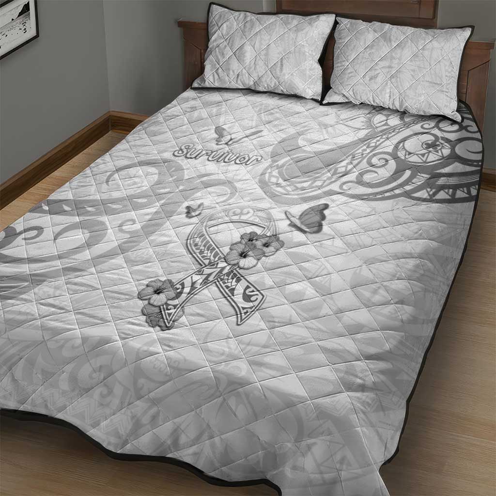 Brain Cancer Awareness Quilt Bed Set Ribbon Polynesian Pattern LT05 - Polynesian Pride