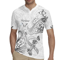 Personalised Brain Cancer Awareness Rugby Jersey Ribbon Polynesian Pattern