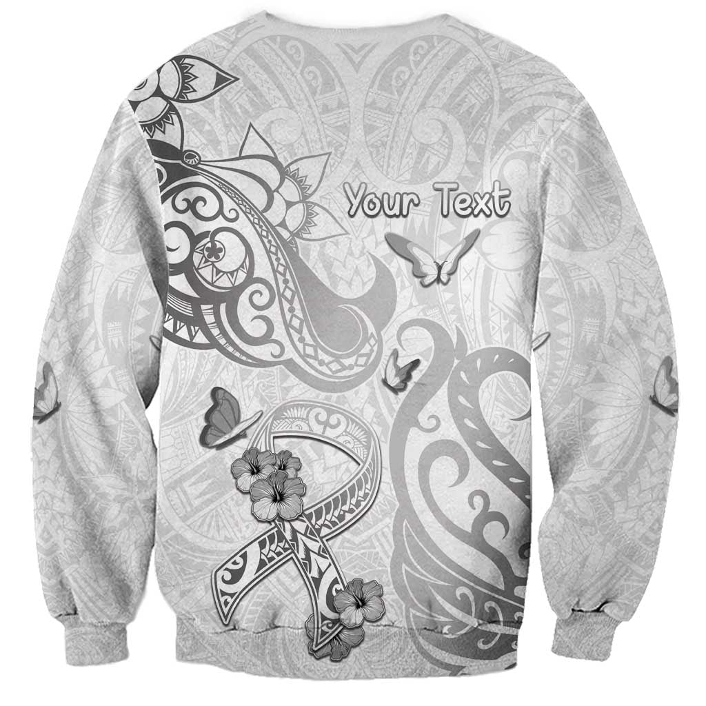 Personalised Brain Cancer Awareness Sweatshirt Ribbon Polynesian Pattern LT05 - Polynesian Pride