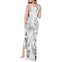 Personalised Brain Cancer Awareness Tank Maxi Dress Ribbon Polynesian Pattern