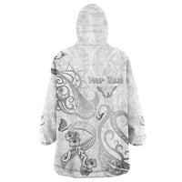Personalised Brain Cancer Awareness Wearable Blanket Hoodie Ribbon Polynesian Pattern LT05 - Polynesian Pride