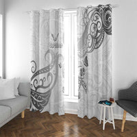 Brain Cancer Awareness Window Curtain Ribbon Polynesian Pattern LT05 With Grommets White - Polynesian Pride