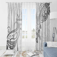 Brain Cancer Awareness Window Curtain Ribbon Polynesian Pattern LT05 - Polynesian Pride