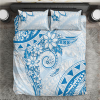 Polynesian Pattern With Plumeria Flowers Bedding Set Blue LT05 Blue - Polynesian Pride