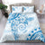 Polynesian Pattern With Plumeria Flowers Bedding Set Blue