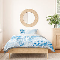 Polynesian Pattern With Plumeria Flowers Bedding Set Blue LT05 - Polynesian Pride