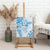 Polynesian Pattern With Plumeria Flowers Canvas Wall Art Blue