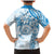 Polynesian Pattern With Plumeria Flowers Family Matching Mermaid Dress and Hawaiian Shirt Blue