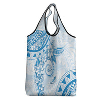 Polynesian Pattern With Plumeria Flowers Grocery Bag Blue LT05 - Polynesian Pride