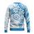 Polynesian Pattern With Plumeria Flowers Ugly Christmas Sweater Blue