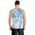 Polynesian Pattern With Plumeria Flowers Men Tank Top Blue