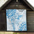 Polynesian Pattern With Plumeria Flowers Quilt Blue