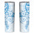 Blue Polynesian Pattern With Plumeria Flowers Skinny Tumbler