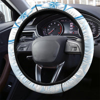 Polynesian Pattern With Plumeria Flowers Steering Wheel Cover Blue LT05 - Polynesian Pride