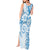 Polynesian Pattern With Plumeria Flowers Tank Maxi Dress Blue