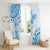 Polynesian Pattern With Plumeria Flowers Window Curtain Blue