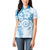 Polynesian Pattern With Plumeria Flowers Women Polo Shirt Blue