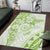 Polynesian Pattern With Plumeria Flowers Area Rug Lime Green