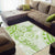 Polynesian Pattern With Plumeria Flowers Area Rug Lime Green