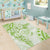 Polynesian Pattern With Plumeria Flowers Area Rug Lime Green